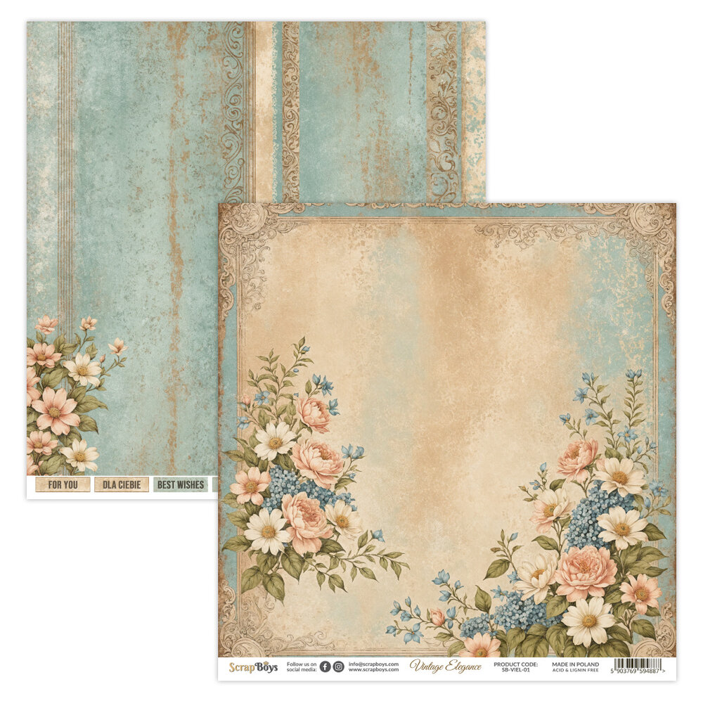 ScrapBoys Vintage Elegance 8x8 Inch Paper Pad (SB-VIEL-10) ScrapBoys Vintage Elegance 8x8 Inch Paper Pad (SB-VIEL-10)