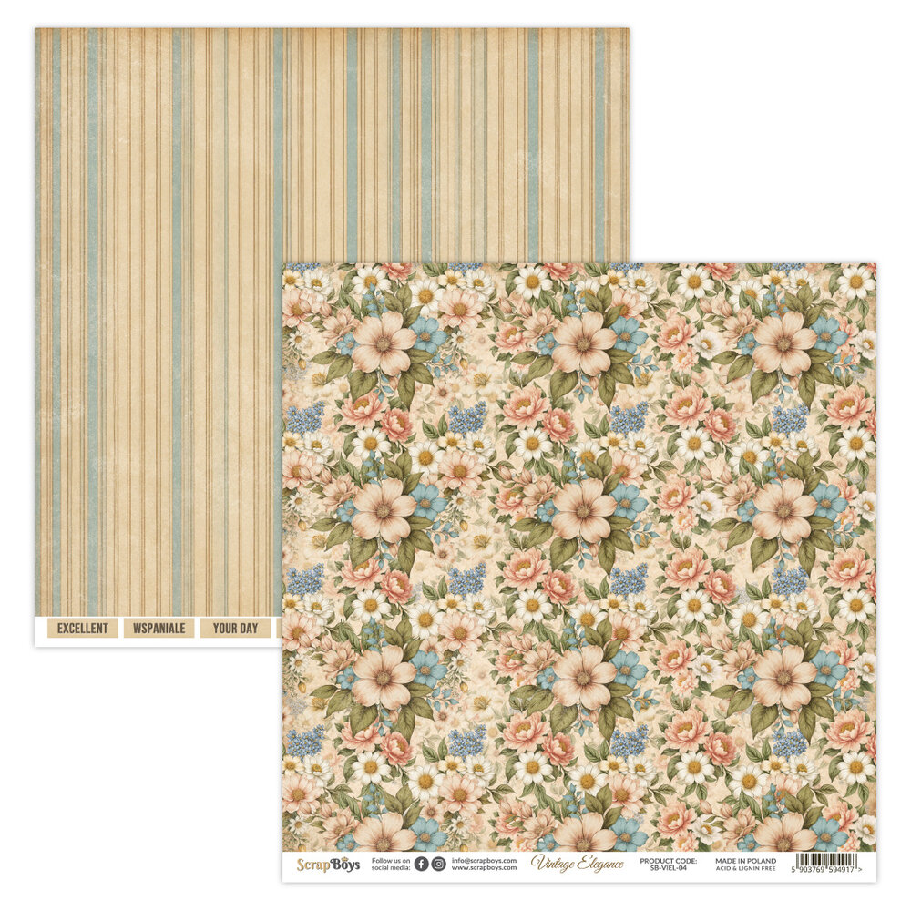 ScrapBoys Vintage Elegance 8x8 Inch Paper Pad (SB-VIEL-10) ScrapBoys Vintage Elegance 8x8 Inch Paper Pad (SB-VIEL-10)