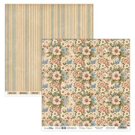 ScrapBoys Vintage Elegance 8x8 Inch Paper Pad (SB-VIEL-10) ScrapBoys Vintage Elegance 8x8 Inch Paper Pad (SB-VIEL-10)