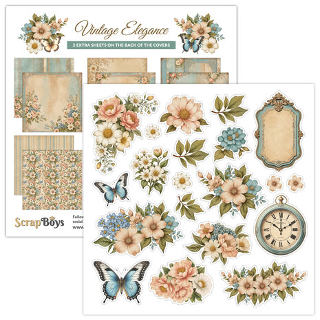 ScrapBoys Vintage Elegance 8x8 Inch Paper Pad (SB-VIEL-10) ScrapBoys Vintage Elegance 8x8 Inch Paper Pad (SB-VIEL-10)