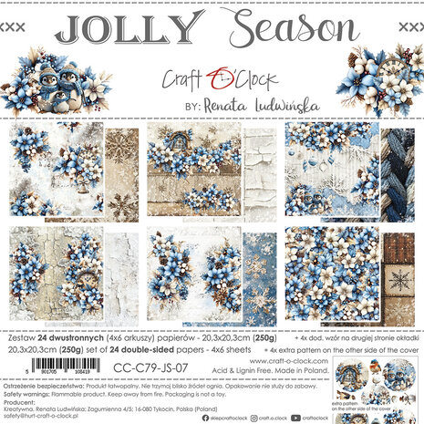 Craft O'Clock Jolly Season 8x8 Inch Paper Set (CC-C79-JS-07) Craft O'Clock Jolly Season 8x8 Inch Paper Set (CC-C79-JS-07)