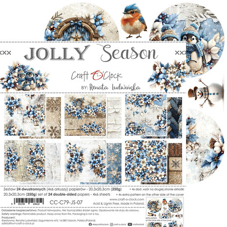 Craft O'Clock Jolly Season 8x8 Inch Paper Set (CC-C79-JS-07) Craft O'Clock Jolly Season 8x8 Inch Paper Set (CC-C79-JS-07)