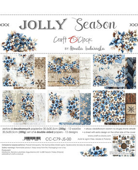 Craft O'Clock Jolly Season 12x12 Inch Paper Set (CC-C79-JS-00) Craft O'Clock Jolly Season 12x12 Inch Paper Set (CC-C79-JS-00)