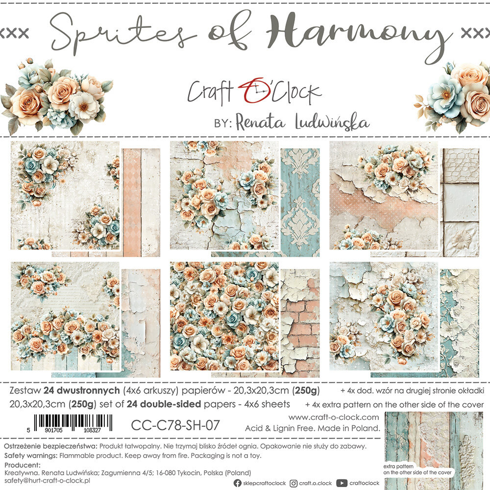 Craft O'Clock Sprites of Harmony 8x8 Inch Paper Set (CC-C78-SH-07)