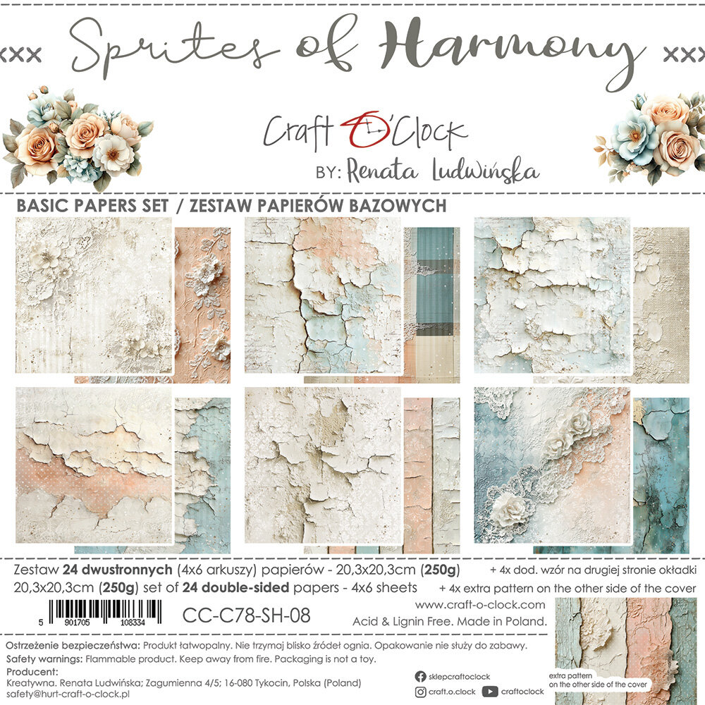 Craft O'Clock Sprites of Harmony 8x8 Inch Basic Papers Set (CC-C78-SH-08)