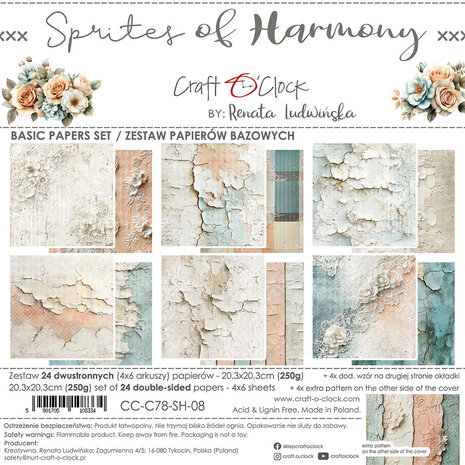 Craft O'Clock Sprites of Harmony 8x8 Inch Basic Papers Set (CC-C78-SH-08)
