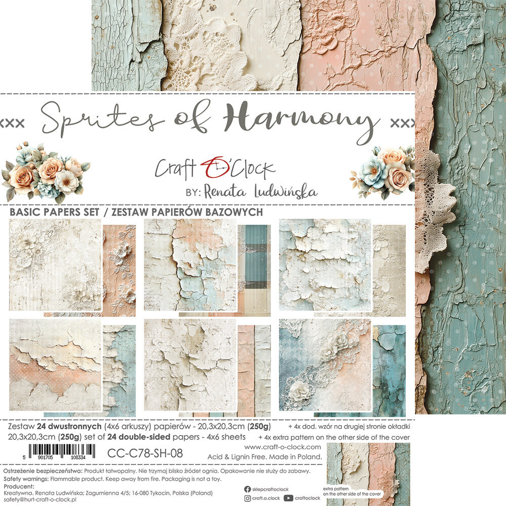 Craft O'Clock Sprites of Harmony 8x8 Inch Basic Papers Set (CC-C78-SH-08)