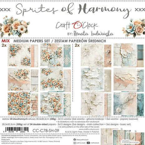 Craft O'Clock Sprites of Harmony 8x8 Inch Medum Papers Set (CC-C78-SH-09)