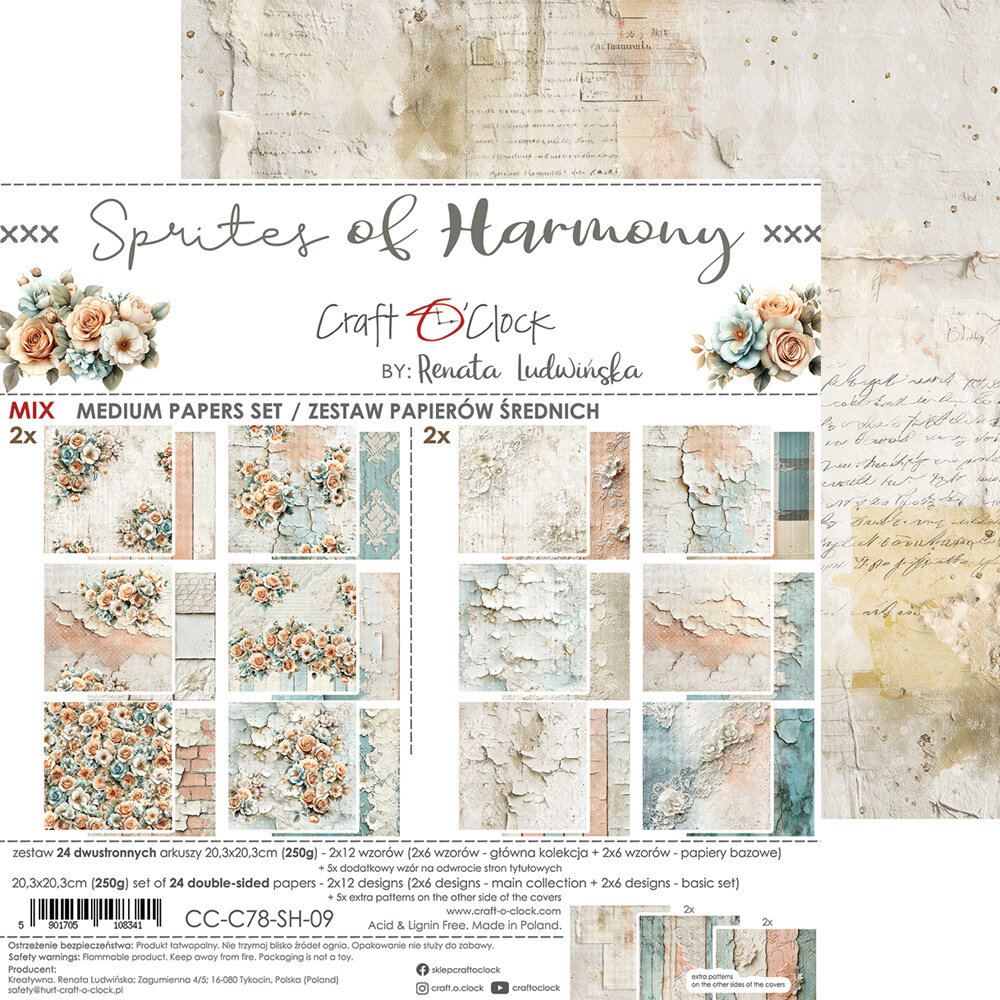 Craft O'Clock Sprites of Harmony 8x8 Inch Medum Papers Set (CC-C78-SH-09)