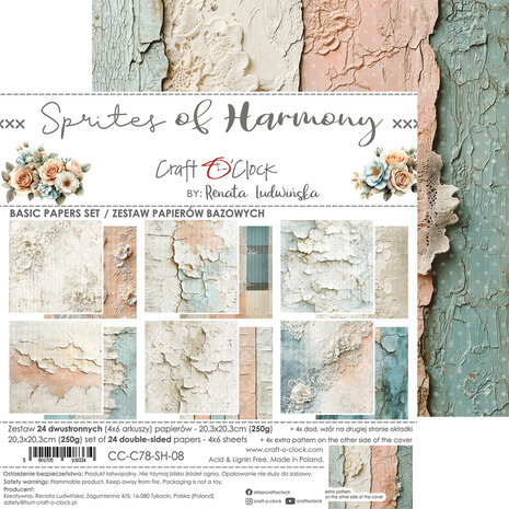 Craft O'Clock Sprites of Harmony 8x8 Inch Medum Papers Set (CC-C78-SH-09)