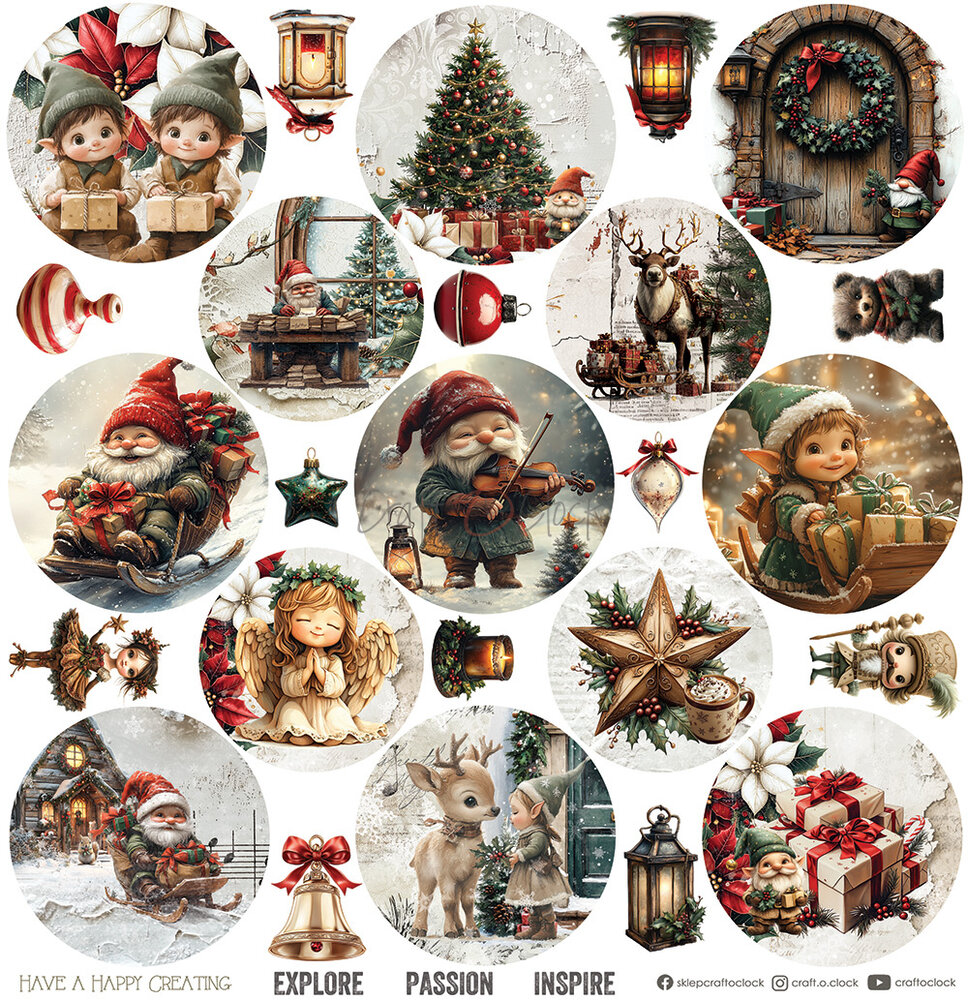 Craft O'Clock Oh Christmas Night 12x12 Inch Paper Set (CC-F41-OCN-00)