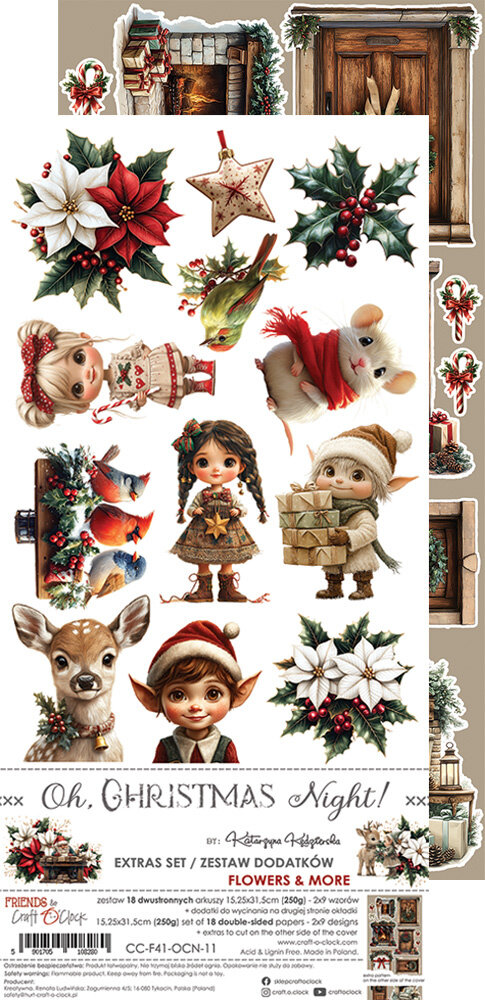 Craft O'Clock Oh Christmas Night Extras Set Flowers & More (CC-F41-OCN-11)