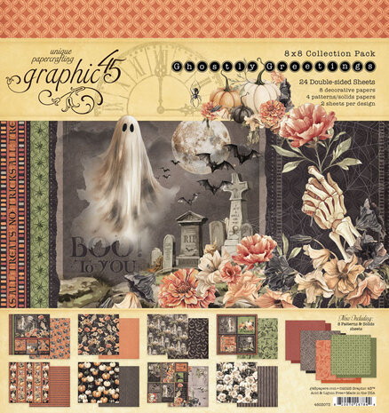 Graphic 45 Ghostly Greetings 8x8 Inch Collection Pack (4503073) Graphic 45 Ghostly Greetings 8x8 Inch Collection Pack (4503073)