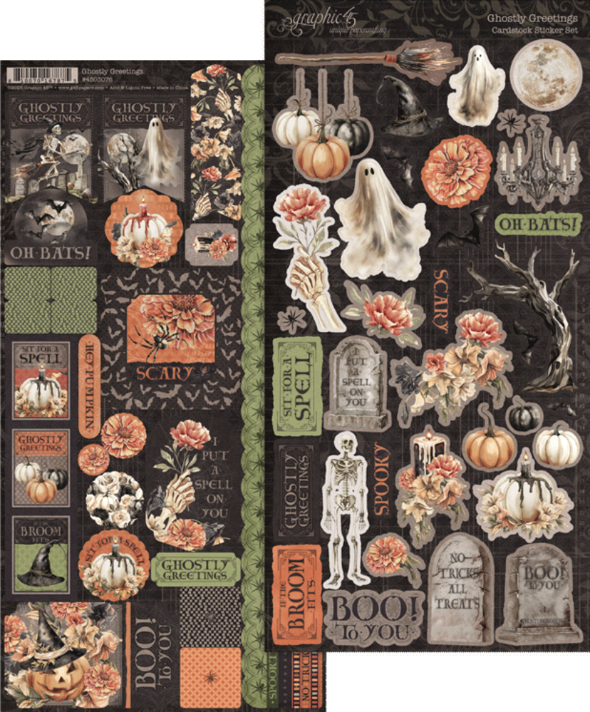 Graphic 45 Ghostly Greetings Sticker Set (4503076) Graphic 45 Ghostly Greetings Sticker Set (4503076)