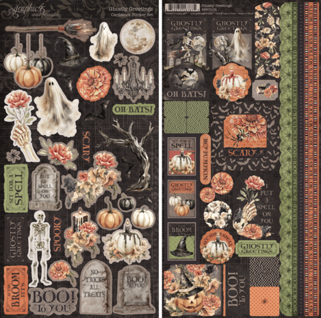 Graphic 45 Ghostly Greetings Sticker Set (4503076) Graphic 45 Ghostly Greetings Sticker Set (4503076)