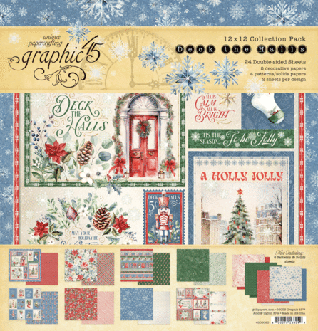 Graphic 45 Deck the Halls 12x12 Inch Collection Pack (4503093) Graphic 45 Deck the Halls 12x12 Inch Collection Pack (4503093)