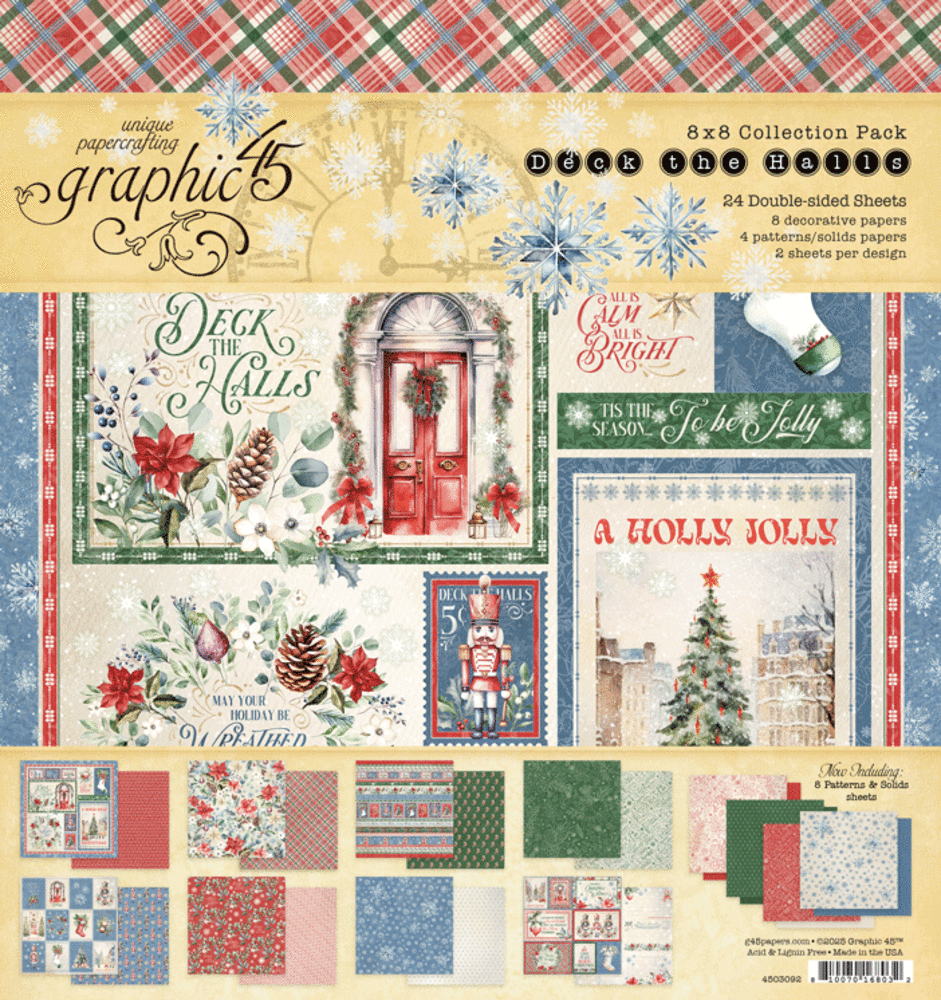 Graphic 45 Deck the Halls 8x8 Inch Collection Pack (4503092) Graphic 45 Deck the Halls 8x8 Inch Collection Pack (4503092)