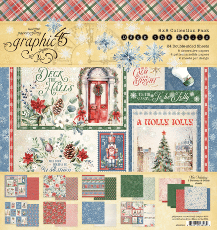 Graphic 45 Deck the Halls 8x8 Inch Collection Pack (4503092) Graphic 45 Deck the Halls 8x8 Inch Collection Pack (4503092)
