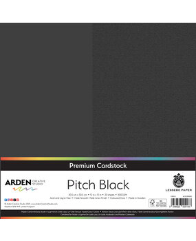 Arden Creative Studio Premium Cardstock 12x12 Inch Pitch Black (20 Sheets) (ACSCP0002)