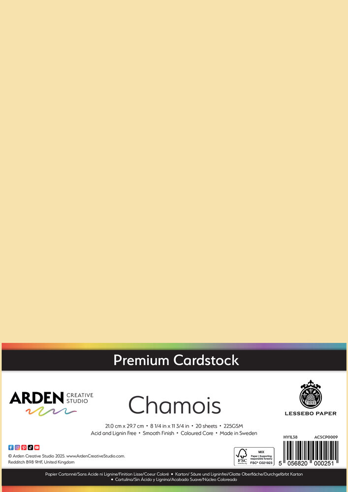 Arden Creative Studio Premium Cardstock A4 Chamois (20 sheets) (ACSCP0009)