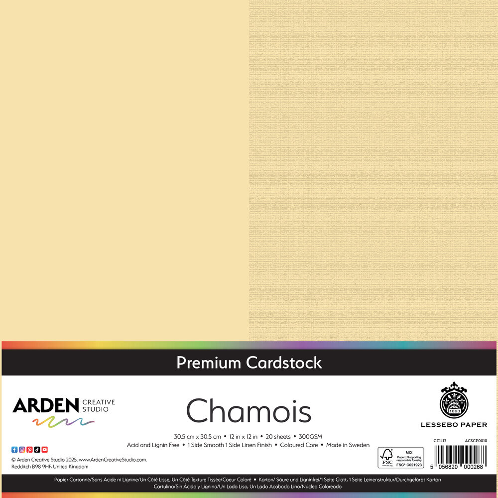 Arden Creative Studio Premium Cardstock 12x12 Inch Chamois (20 sheets) (ACSCP0010)