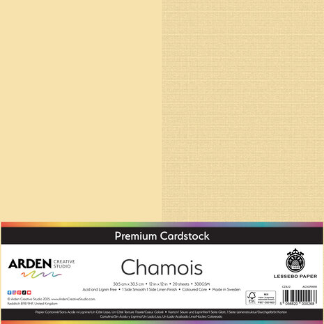 Arden Creative Studio Premium Cardstock 12x12 Inch Chamois (20 sheets) (ACSCP0010)