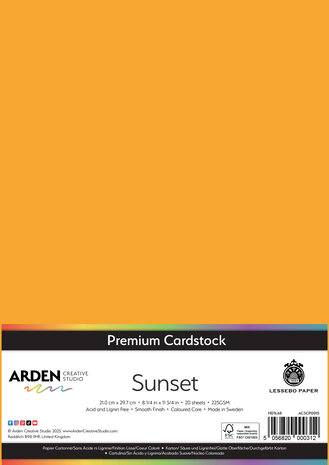 Arden Creative Studio Premium Cardstock A4 Sunset (20 sheets) (ACSCP0015) Arden Creative Studio Premium Cardstock A4 Sunset (20 sheets) (ACSCP0015)
