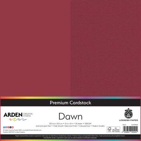 Arden Creative Studio Premium Cardstock 12x12 Inch Dawn (20 sheets) (ACSCP0024)