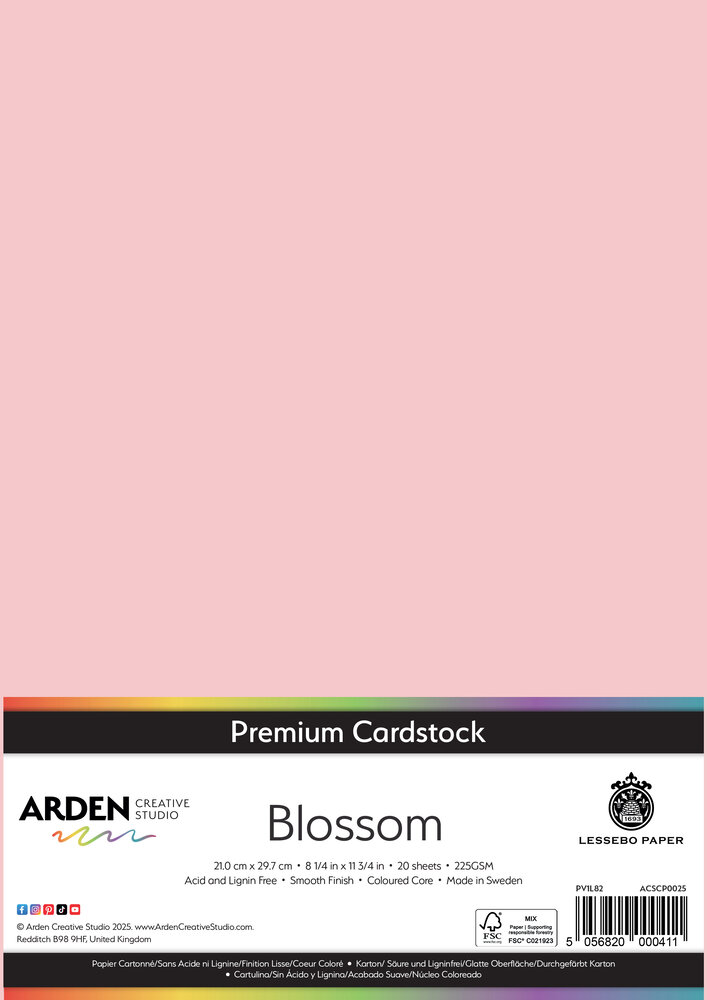 Arden Creative Studio Premium Cardstock A4 Blossom (20 sheets) (ACSCP0025)