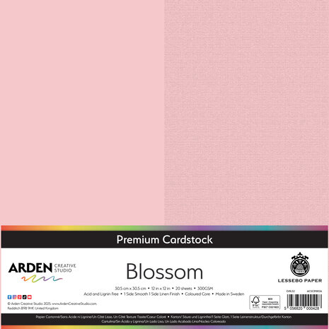 Arden Creative Studio Premium Cardstock 12x12 Inch Blossom (20 sheets) (ACSCP0026) Arden Creative Studio Premium Cardstock 12x12 Inch Blossom (20 sheets) (ACSCP0026)