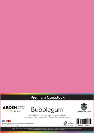 Arden Creative Studio Premium Cardstock A4 Bubblegum (20 sheets) (ACSCP0027)