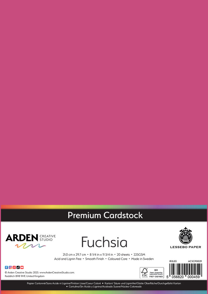 Arden Creative Studio Premium Cardstock A4 Fuchsia (20 sheets) (ACSCP0029)