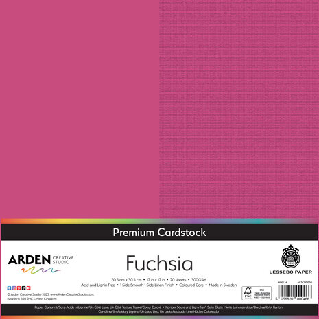 Arden Creative Studio Premium Cardstock 12x12 Inch Fuchsia (20 sheets) (ACSCP0030)