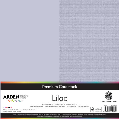Arden Creative Studio Premium Cardstock 12x12 Inch Lilac (20 sheets) (ACSCP0032) Arden Creative Studio Premium Cardstock 12x12 Inch Lilac (20 sheets) (ACSCP0032)