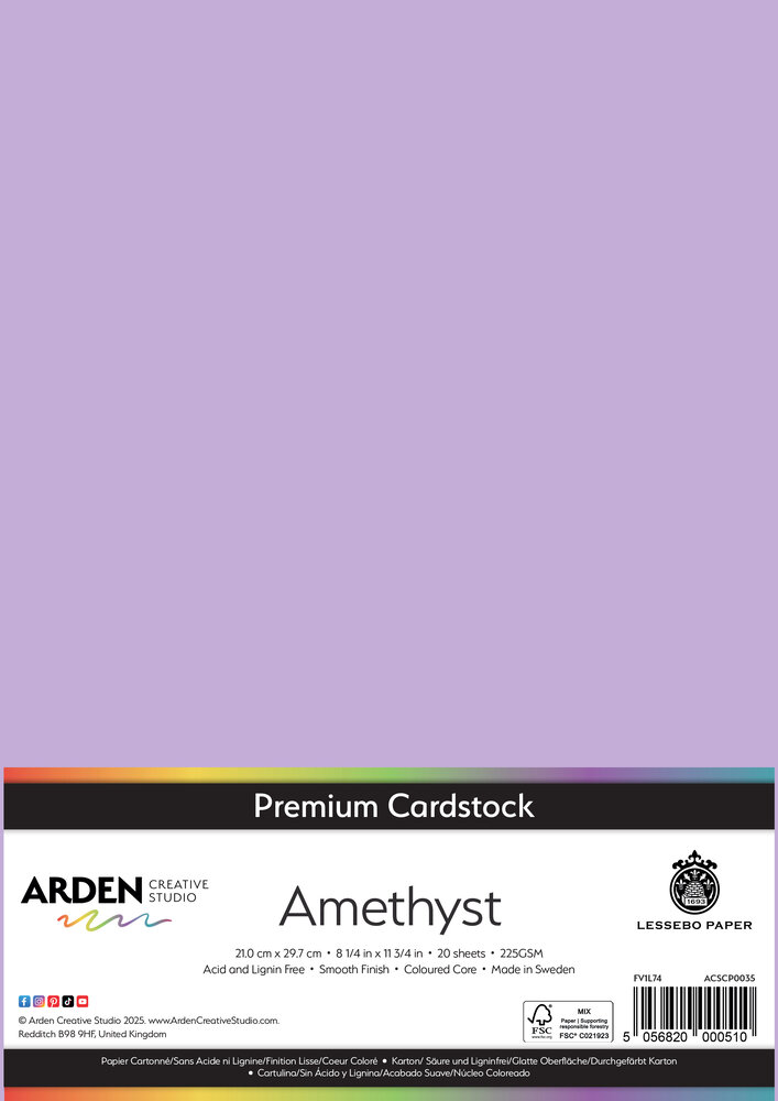 Arden Creative Studio Premium Cardstock A4 Amethyst (20 sheets) (ACSCP0035)