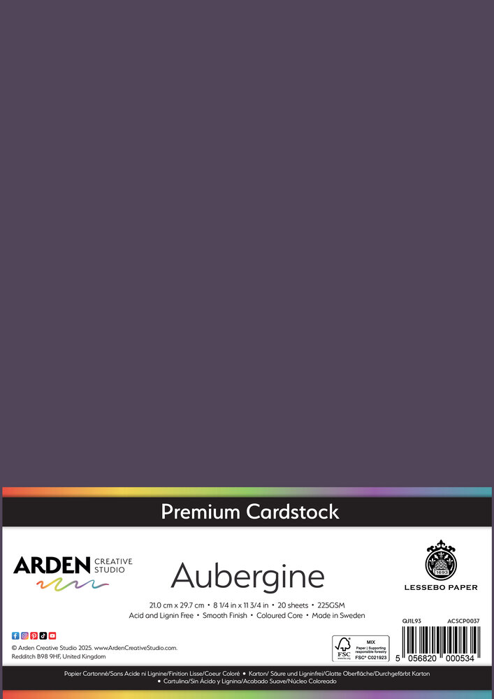 Arden Creative Studio Premium Cardstock A4 Aubergine (20 sheets) (ACSCP0037)