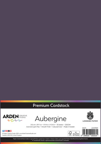 Arden Creative Studio Premium Cardstock A4 Aubergine (20 sheets) (ACSCP0037)