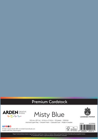 Arden Creative Studio Premium Cardstock A4 Misty Blue (20 sheets) (ACSCP0041)