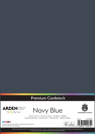 Arden Creative Studio Premium Cardstock A4 Navy Blue (20 sheets) (ACSCP0045)
