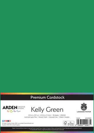 Arden Creative Studio Premium Cardstock A4 Kelly Green (20 sheets) (ACSCP0051)