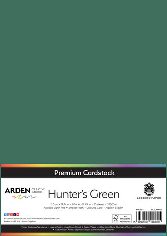 Arden Creative Studio Premium Cardstock A4 Hunter's Green (20 sheets) (ACSCP0053) Arden Creative Studio Premium Cardstock A4 Hunter's Green (20 sheets) (ACSCP0053)