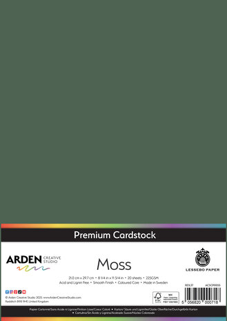 Arden Creative Studio Premium Cardstock A4 Moss (20 sheets) (ACSCP0055)