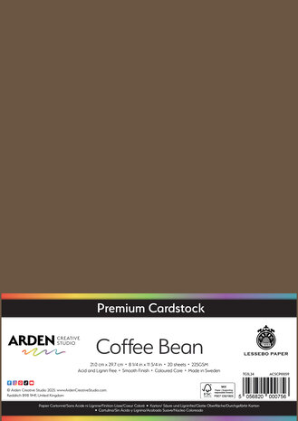 Arden Creative Studio Premium Cardstock A4 Coffee Bean (20 sheets) (ACSCP0059) Arden Creative Studio Premium Cardstock A4 Coffee Bean (20 sheets) (ACSCP0059)
