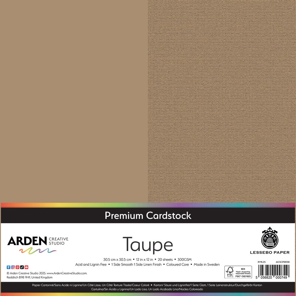 Arden Creative Studio Premium Cardstock 12x12 Inch Taupe (20 sheets) (ACSCP0058) Arden Creative Studio Premium Cardstock 12x12 Inch Taupe (20 sheets) (ACSCP0058)