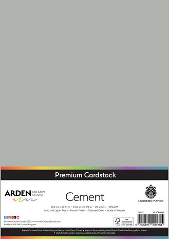 Arden Creative Studio Premium Cardstock A4 Cement (20 sheets) (ACSCP0063)