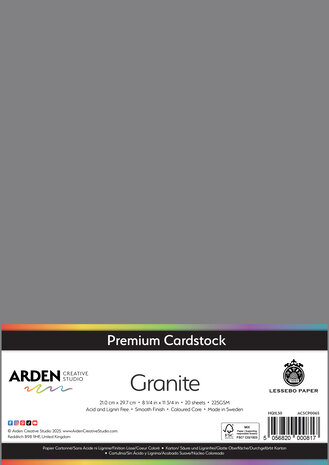 Arden Creative Studio Premium Cardstock A4 Granite (20 sheets) (ACSCP0065) Arden Creative Studio Premium Cardstock A4 Granite (20 sheets) (ACSCP0065)