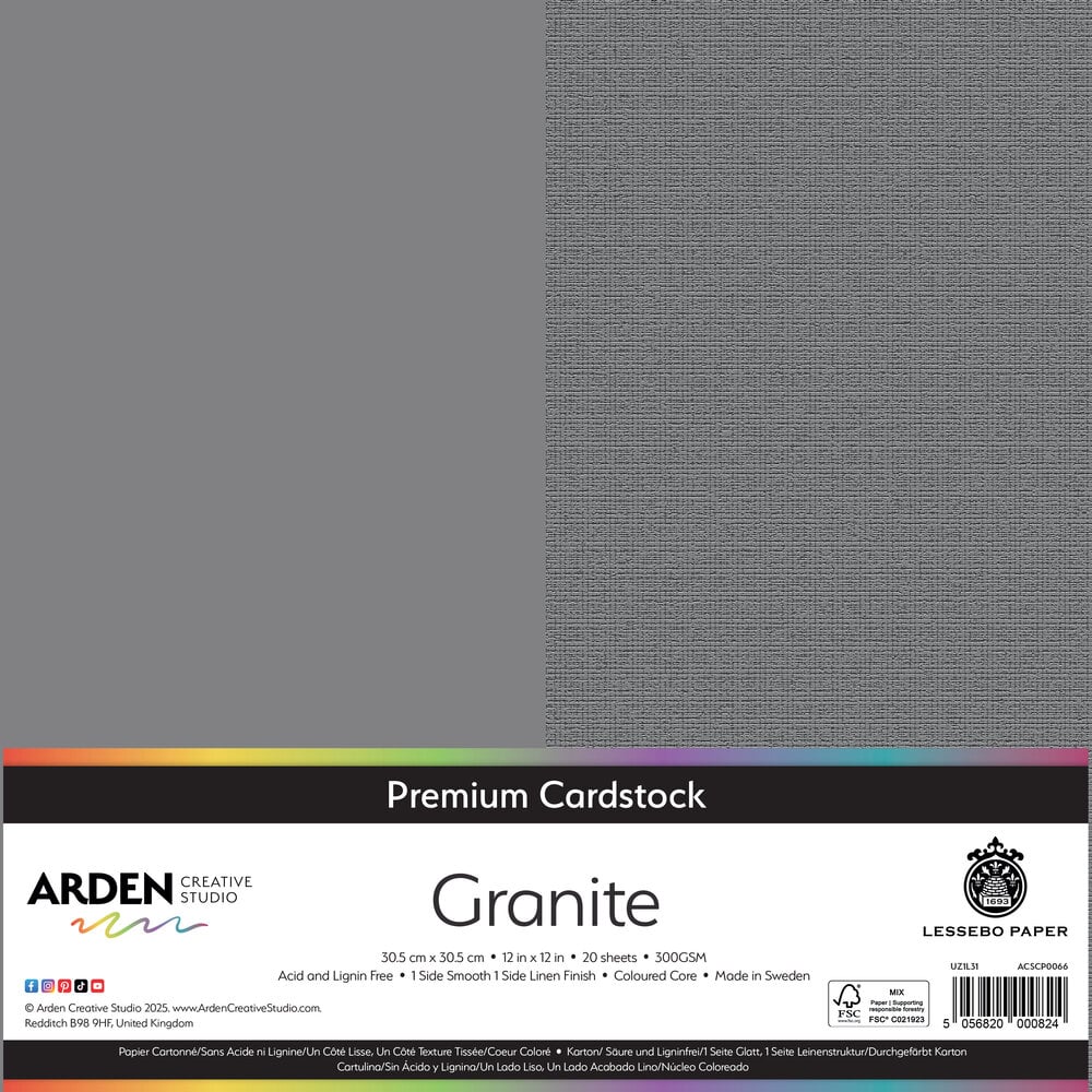 Arden Creative Studio Premium Cardstock 12x12 Inch Granite (20 sheets) (ACSCP0066) Arden Creative Studio Premium Cardstock 12x12 Inch Granite (20 sheets) (ACSCP0066)