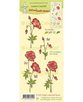 Leane Creatief LeCreaDesign Combi Clear Stamp Poppy Watercolor Flowers (55.9525)