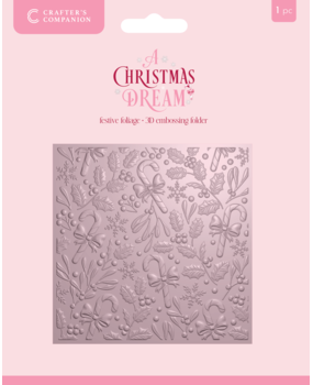 Crafter's Companion A Christmas Dream 3D Embossing Folder Festive Foliage (SS-ACD-3D-EF5.5-FFO)