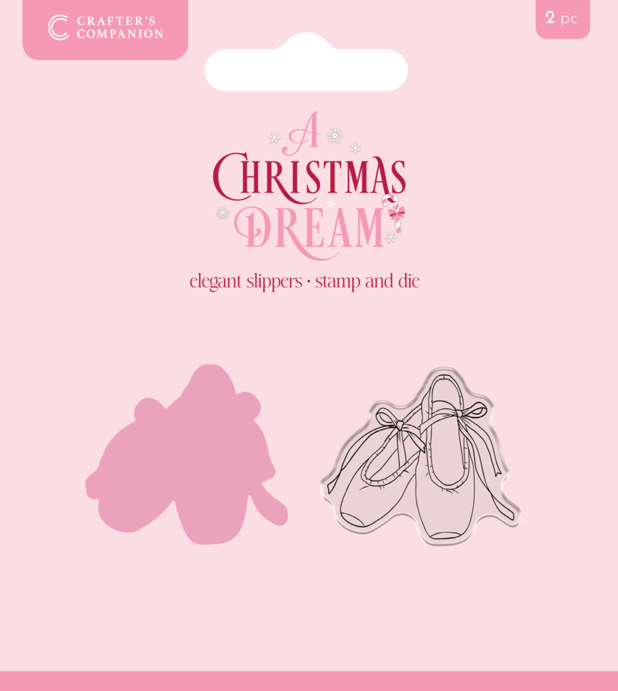 Crafter's Companion A Christmas Dream Stamp & Die Elegant Slippers (SS-ACD-STD-SLIP) Crafter's Companion A Christmas Dream Stamp & Die Elegant Slippers (SS-ACD-STD-SLIP)